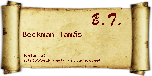 Beckman Tamás névjegykártya